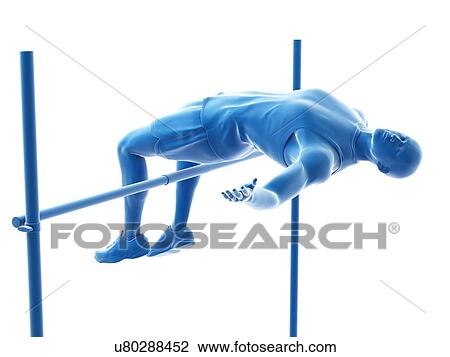 Stock Image - High jumper, illustration. Fotosearch
