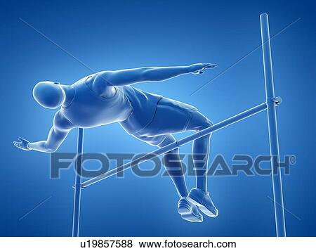 Stock Photo - High jumper, illustration. Fotosearch
