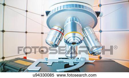 Stock Photography - Light microscope lenses.. Fotosearch