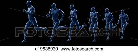 Stock Image - Man running, computer illustration.. Fotosearch