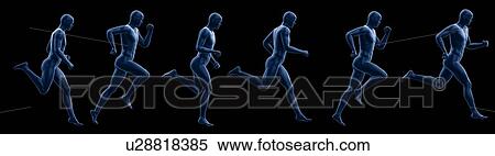 Stock Photography - Man running, computer illustration.. Fotosearch