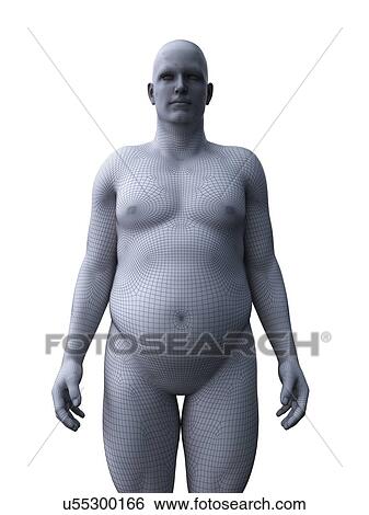Stock Photograph - Obese man, computer illustration.. Fotosearch