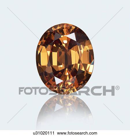 Stock Image - Oval cut citrine.. Fotosearch