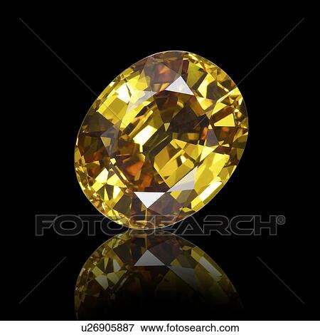 Stock Photo - Oval cut Citrine.. Fotosearch