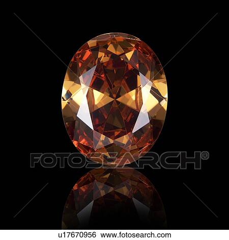 Stock Photograph - Oval cut citrine.. Fotosearch