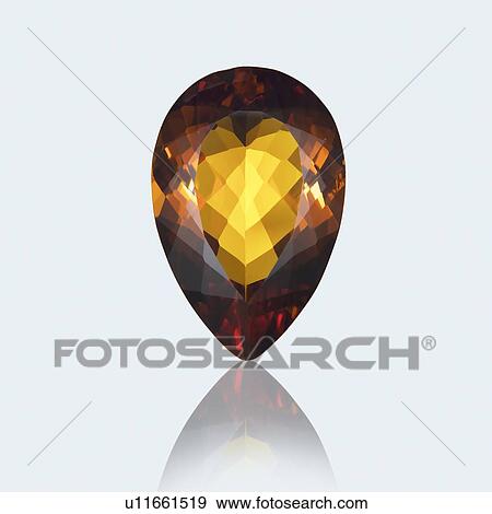 Stock Photo - Pear cut citrine.. Fotosearch