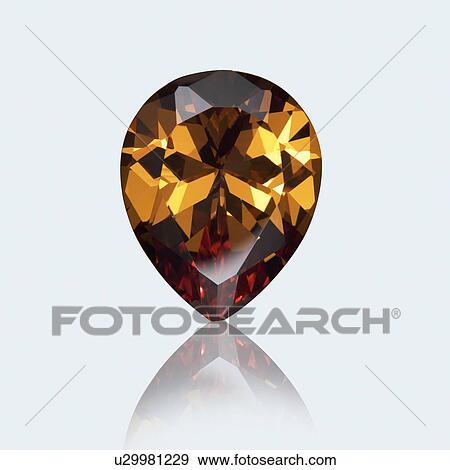 Stock Photo - Pear cut citrine.. Fotosearch