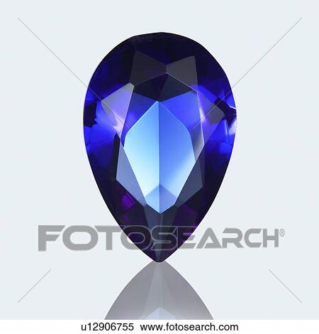 Stock Photography - Pear cut iolite.. Fotosearch