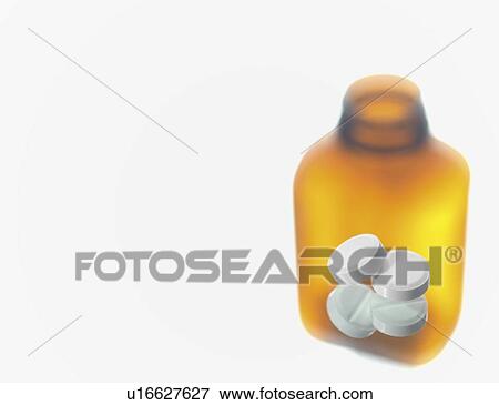 Stock Photo - Pills and bottle.. Fotosearch