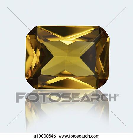 Stock Photography - Princess cut citrine.. Fotosearch