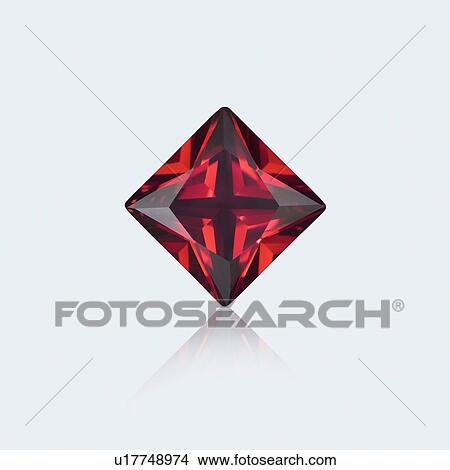 Picture - Princess cut garnet.. Fotosearch