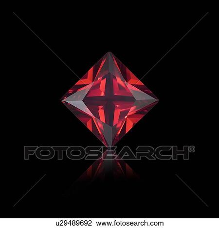 Stock Image - Princess cut garnet.. Fotosearch