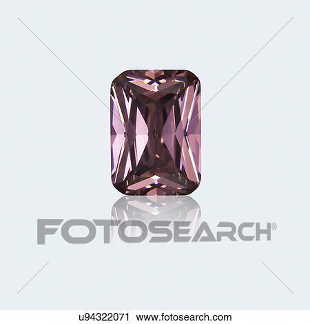 Stock Image - Radiant cut pink sapphire.. Fotosearch