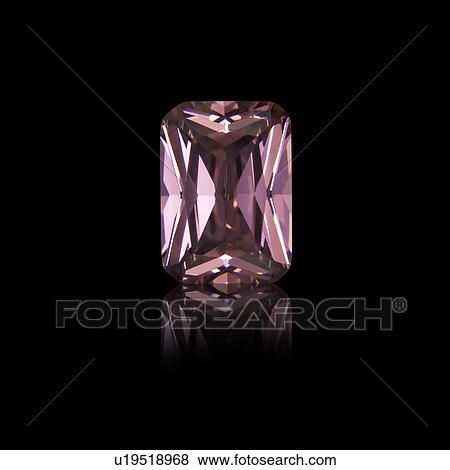 Stock Photo - Radiant cut pink sapphire.. Fotosearch