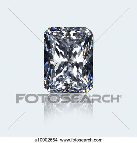 Picture - Radiant emerald cut diamond.. Fotosearch