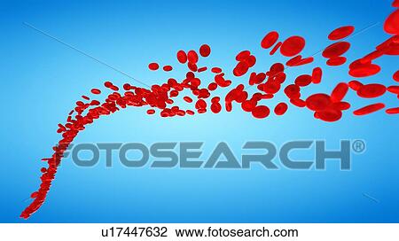 Stock Image - Red blood cells, computer illustration.. Fotosearch
