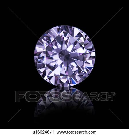 Stock Image - Round cut amethyst.. Fotosearch