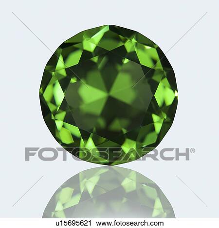 Stock Image - Round cut emerald.. Fotosearch