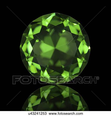 Stock Image - Round cut emerald.. Fotosearch