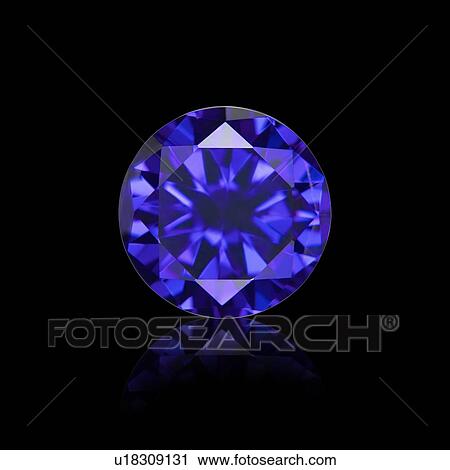 Stock Image - Round cut tanzanite.. Fotosearch