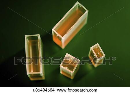 Picture - Samples in quartz cuvettes.. Fotosearch