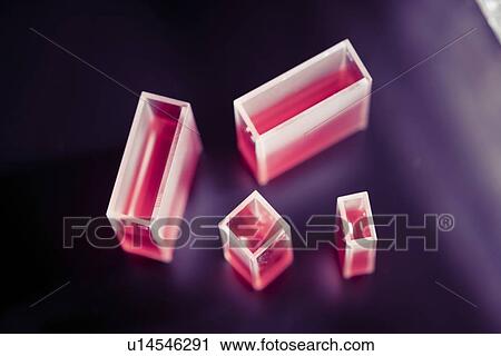 Stock Image - Samples in quartz cuvettes.. Fotosearch