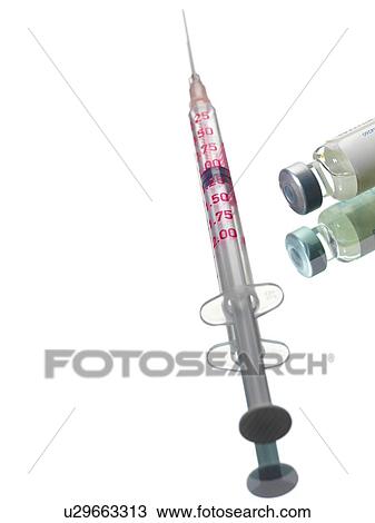Syringe and medicine bottles. View Large Photo Image Stock Image - Syringe and medicine bottles.. Fotosearch