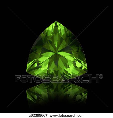 Stock Photo - Trillion cut emerald.. Fotosearch
