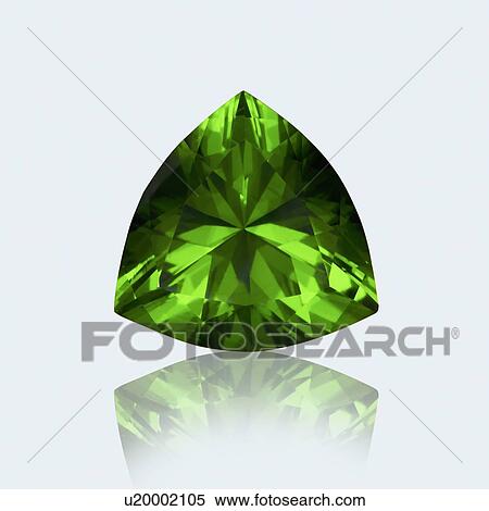 Stock Photography - Trillion cut emerald.. Fotosearch