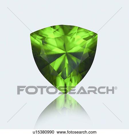 Stock Image - Trillion cut peridot.. Fotosearch