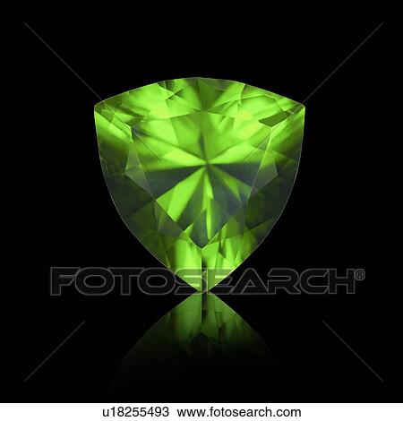 Stock Image - Trillion cut peridot.. Fotosearch