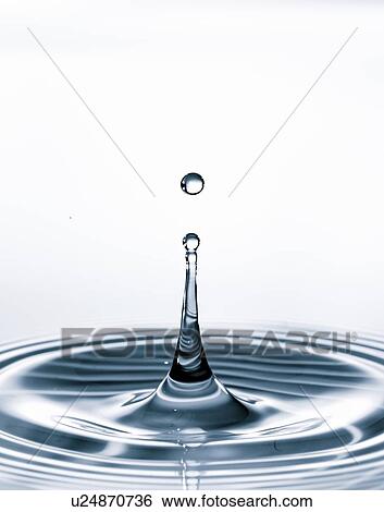 Stock Photograph - Water drop impact.. Fotosearch