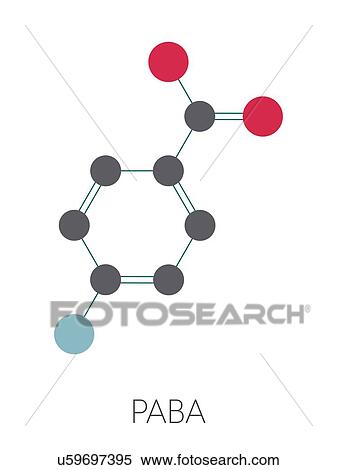 Stock Photography - 4-aminobenzoic acid molecule, illustration. Fotosearch