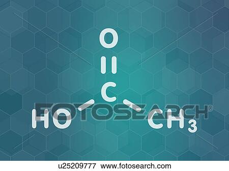 Stock Photo - Acetic acid molecule, illustration. Fotosearch