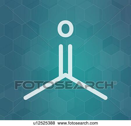 Stock Photo - Acetone solvent molecule, illustration. Fotosearch