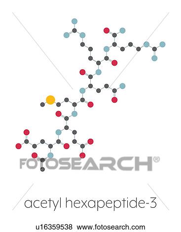 Stock Photo - Acetyl hexapeptide-3 molecule, illustration. Fotosearch