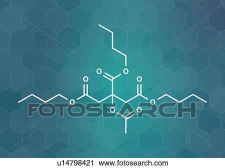 Stock Image - Acetyl tributyl citrate plasticizer molecule. Fotosearch