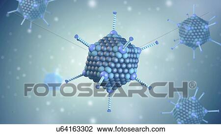Stock Image - Adenovirus particles, illustration. Fotosearch