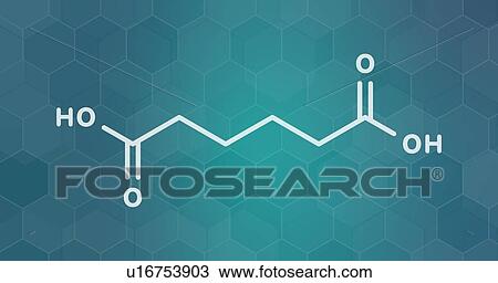 Stock Image - Adipic acid molecule, illustration. Fotosearch