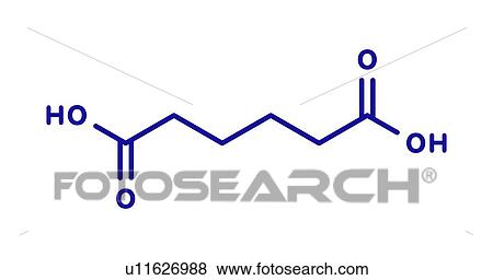 Stock Photo - Adipic acid molecule, illustration. Fotosearch