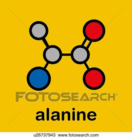 Stock Image - Alanine amino acid molecule, illustration. Fotosearch