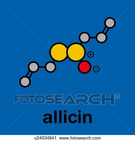 Stock Image - Allicin garlic molecule, illustration. Fotosearch