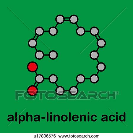 Stock Photograph - Alpha-linolenic acid molecule, illustration. Fotosearch