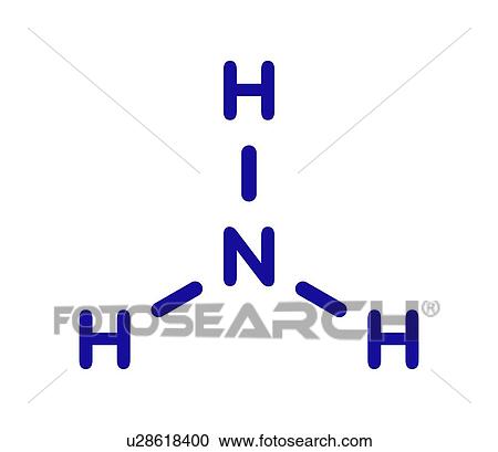 Stock Image - Ammonia molecule, illustration. Fotosearch