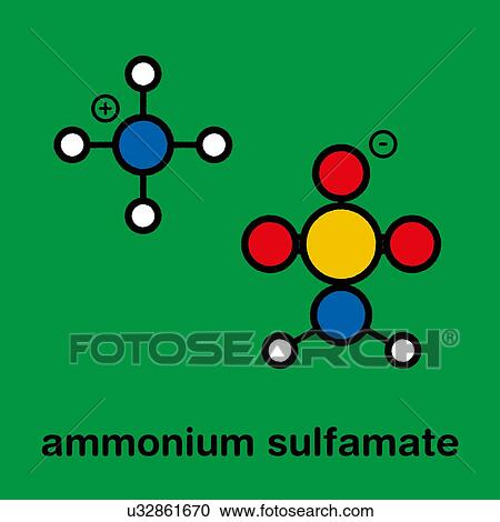Stock Image - Ammonium sulfamate herbicide molecule, illustration. Fotosearch