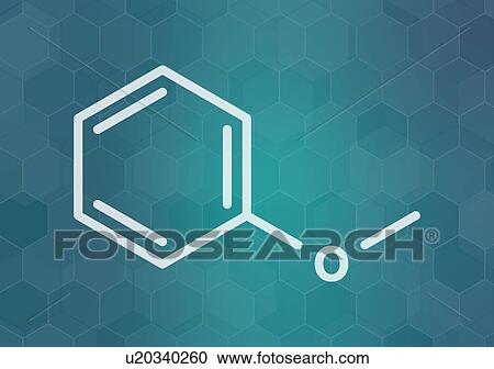 Stock Image - Anisole chemical molecule, illustration. Fotosearch