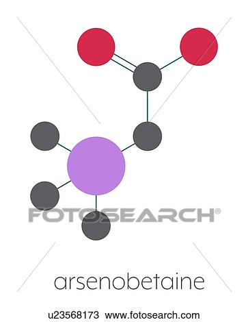 Stock Image - Arsenobetaine organoarsenic molecule, illustration. Fotosearch