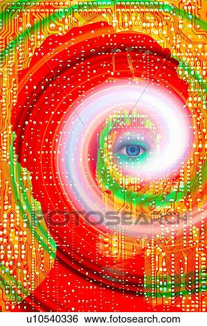 Stock Photograph - Artificial intelligence surveillance, illustration. Fotosearch
