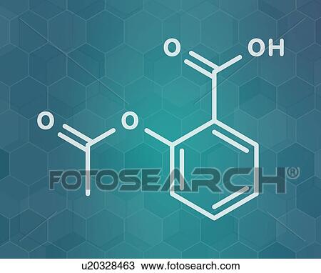 Stock Image - Aspirin drug molecule, illustration. Fotosearch