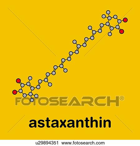 Stock Image - Astaxanthin pigment molecule, illustration. Fotosearch